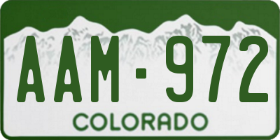 CO license plate AAM972