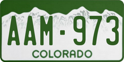 CO license plate AAM973