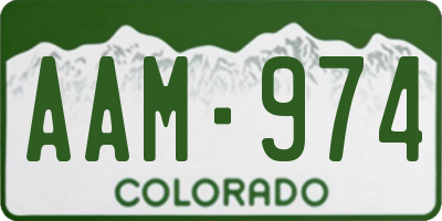 CO license plate AAM974