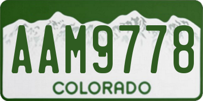 CO license plate AAM9778