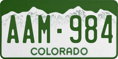 CO license plate AAM984
