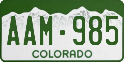 CO license plate AAM985