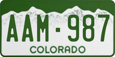 CO license plate AAM987