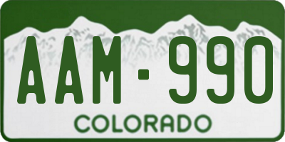 CO license plate AAM990