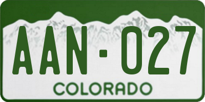 CO license plate AAN027