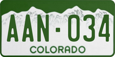 CO license plate AAN034