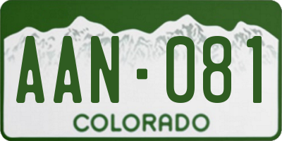 CO license plate AAN081