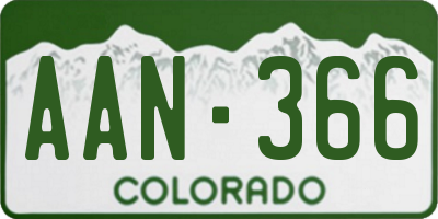 CO license plate AAN366