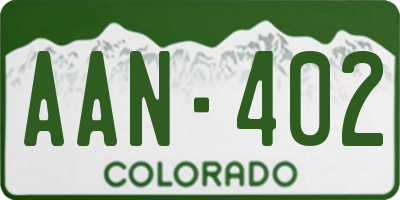 CO license plate AAN402