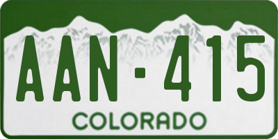 CO license plate AAN415