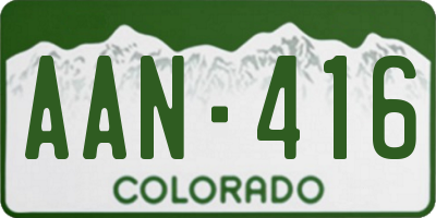 CO license plate AAN416
