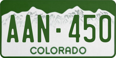 CO license plate AAN450