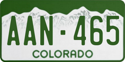 CO license plate AAN465