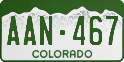 CO license plate AAN467