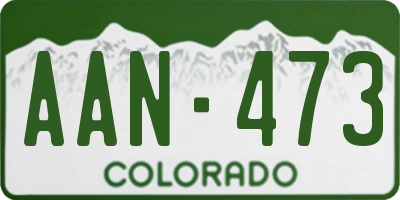 CO license plate AAN473