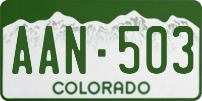 CO license plate AAN503