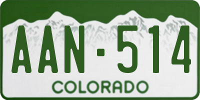 CO license plate AAN514