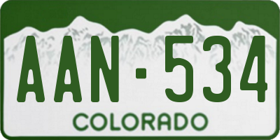 CO license plate AAN534