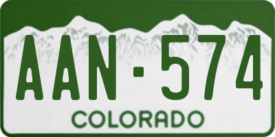 CO license plate AAN574