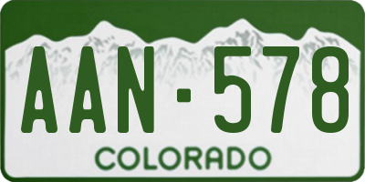 CO license plate AAN578