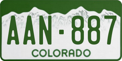 CO license plate AAN887