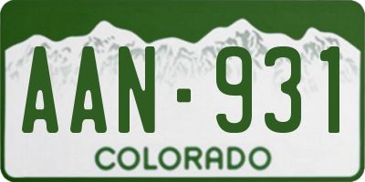 CO license plate AAN931