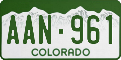 CO license plate AAN961