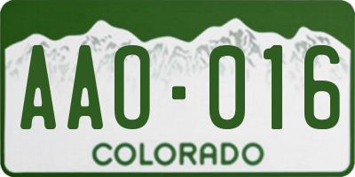 CO license plate AAO016