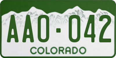 CO license plate AAO042