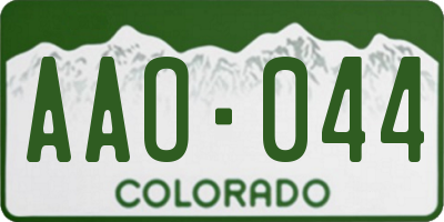 CO license plate AAO044