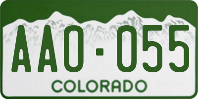 CO license plate AAO055