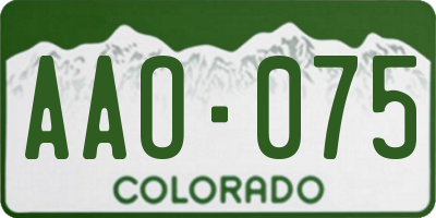 CO license plate AAO075