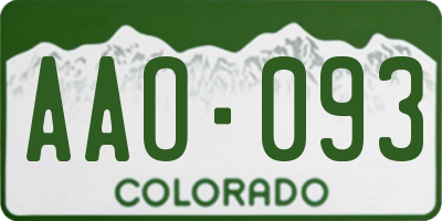 CO license plate AAO093