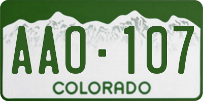 CO license plate AAO107