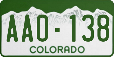 CO license plate AAO138