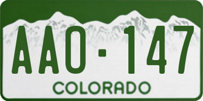 CO license plate AAO147