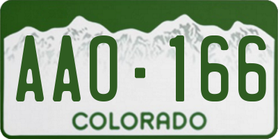 CO license plate AAO166