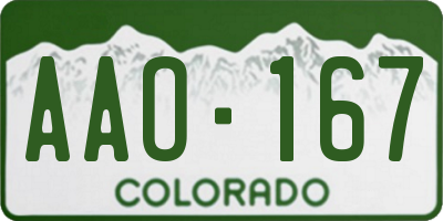 CO license plate AAO167