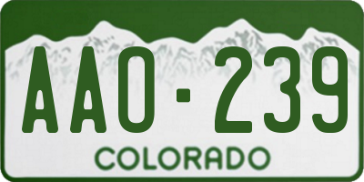 CO license plate AAO239