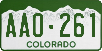 CO license plate AAO261