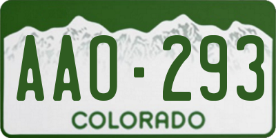 CO license plate AAO293