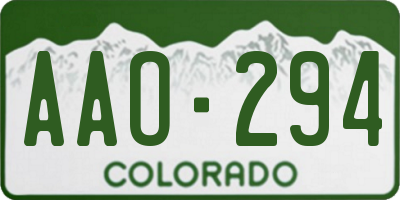 CO license plate AAO294