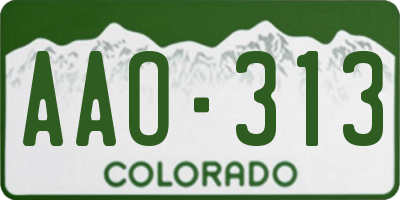 CO license plate AAO313