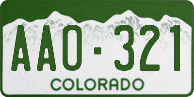 CO license plate AAO321
