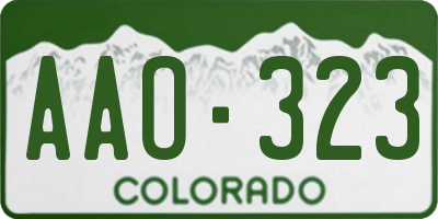 CO license plate AAO323