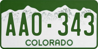 CO license plate AAO343