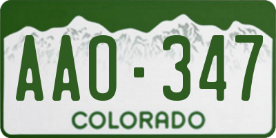 CO license plate AAO347