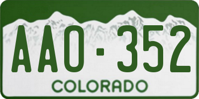 CO license plate AAO352