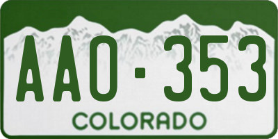 CO license plate AAO353