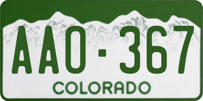 CO license plate AAO367